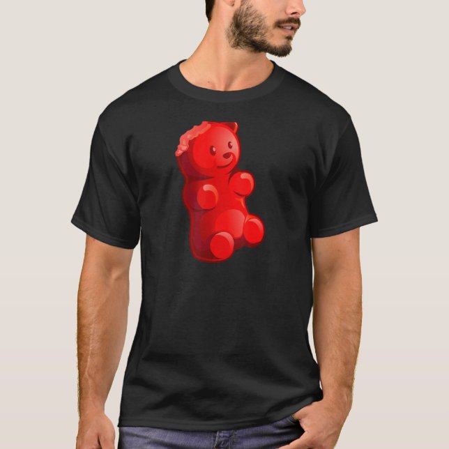 Camiseta Candía de oso de goma roja (Anverso)