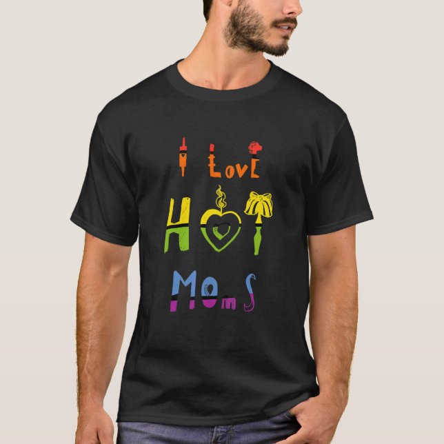 Camiseta Candle Heart I Love Hot Moms (Anverso)