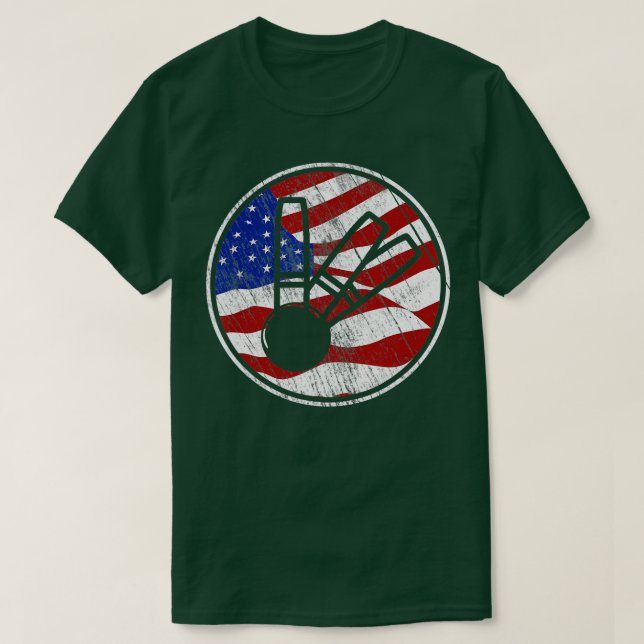 Camiseta Candlepin Bowling Bandera AmericanaVintage Candlep (Diseño del anverso)