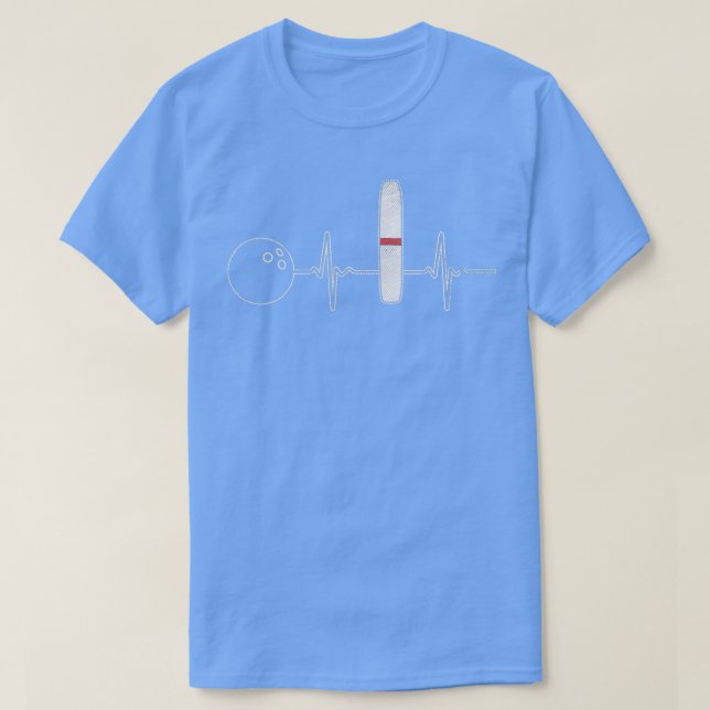 Camiseta Candlepin Bowling Funny Heartbeat Bowler (Diseño del anverso)