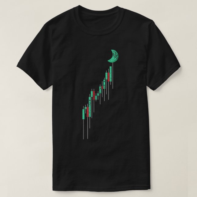 Camiseta Candlestick Chart To The Moon (Diseño del anverso)
