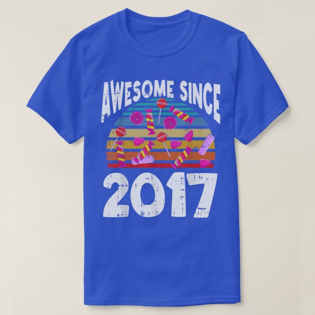 Camiseta Candy Awesome From 2017 4th Birthday 4 Years (Diseño del anverso)