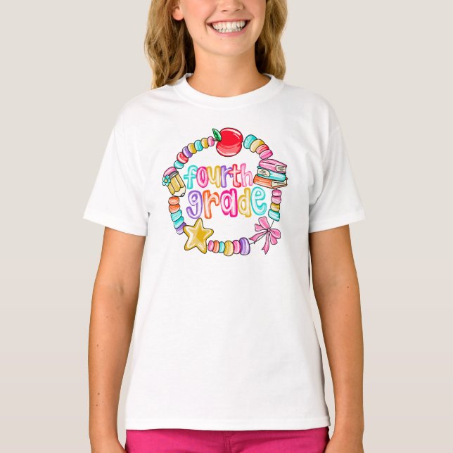 Camiseta Candy Bracelet Colorful Forth Grade (Anverso)