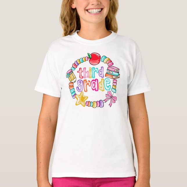 Camiseta Candy Bracelet Colorful Third Grade (Anverso)