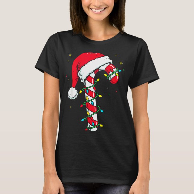 Camiseta Candy Cane Christmas Shirt Santa Hat Family Matchi (Anverso)