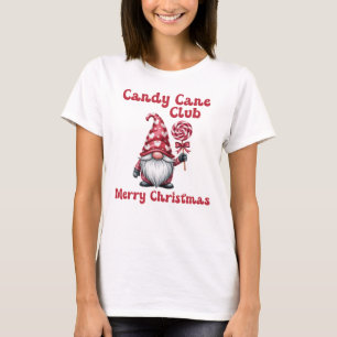 Camiseta Candy Cane Club, Gnomo Feliz Navidad