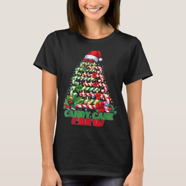 Camiseta Candy Cane Crew Christmas Funny Xmas Matching Fami (Anverso)