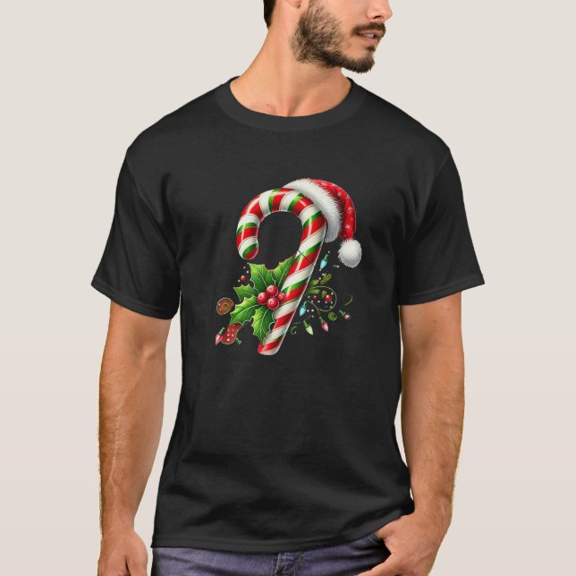 Camiseta Candy Cane Crew Christmas Lights Family Matching X (Anverso)