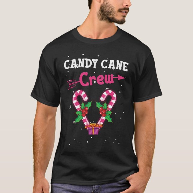 Camiseta Candy Cane Crew Christmas Sweets Family Costume (Anverso)