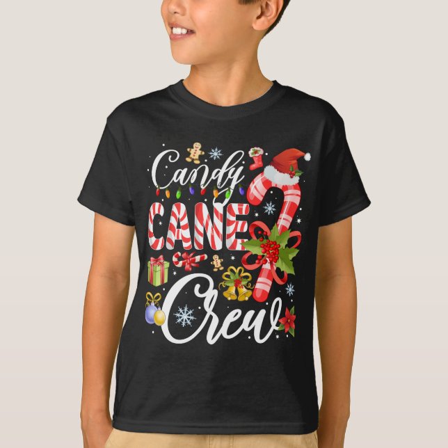 Camiseta Candy Cane Crew Christmas Xmas For Kids (Anverso)