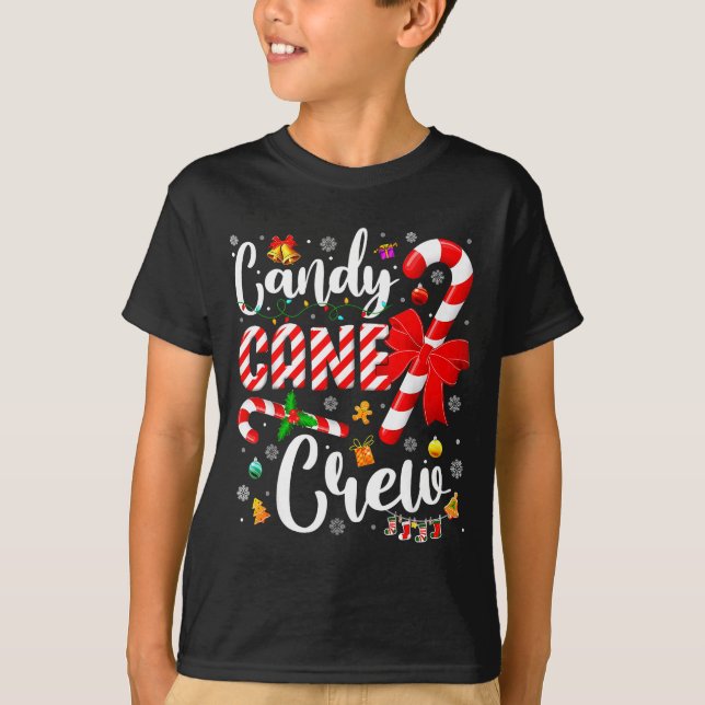 Camiseta Candy Cane Crew Christmas Xmas Love Candy Boys Gir (Anverso)