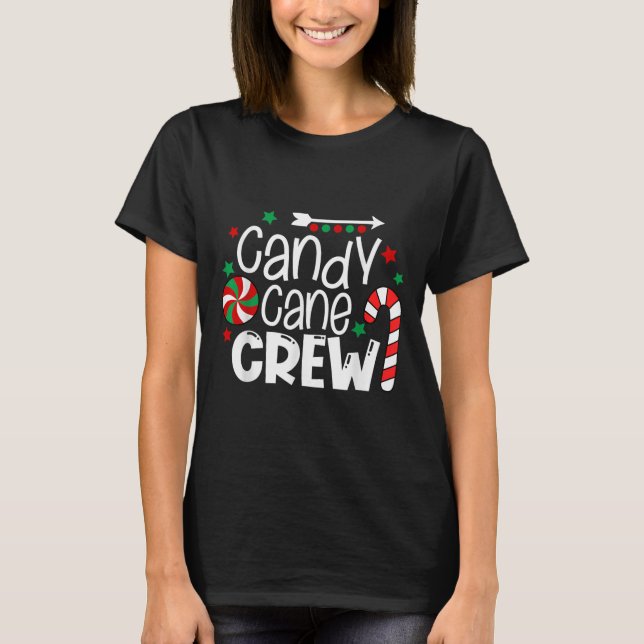 Camiseta Candy Cane Crew Christmas Xmas Love Candy Boys Gir (Anverso)
