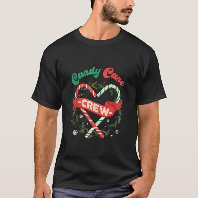 Camiseta Candy Cane Crew Family Christmas Squad Matching Ca (Anverso)