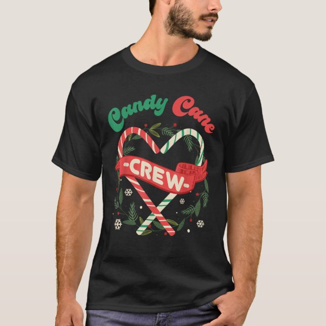 Camiseta Candy Cane Crew Family Christmas Squad Matching Ca (Anverso)