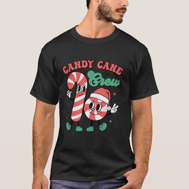 Camiseta Candy Cane Crew Funny Candy Santa Retro Navidades (Anverso)