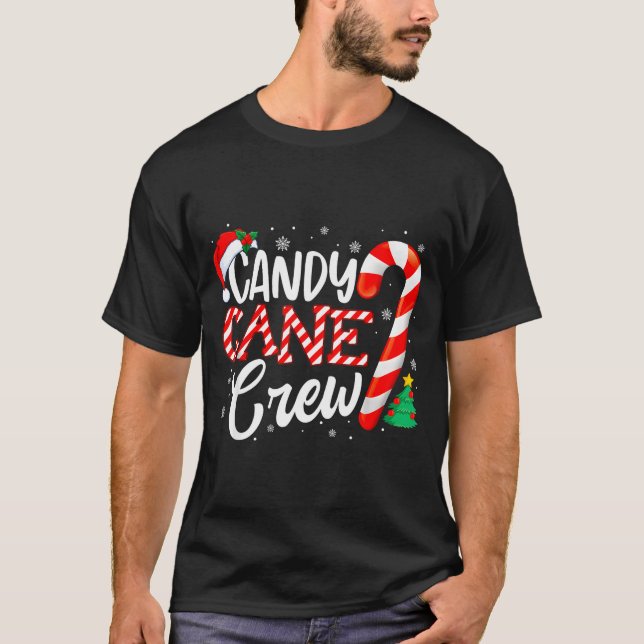 Camiseta Candy Cane Crew Funny Christmas Candy Lover Xmas  (Anverso)
