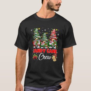 Camiseta Candy Cane Crew Funny Gnome Navidades alumbran a m