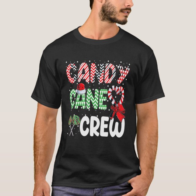 Camiseta Candy Cane Crew Funny Navidades Sweet Candy Merry (Anverso)