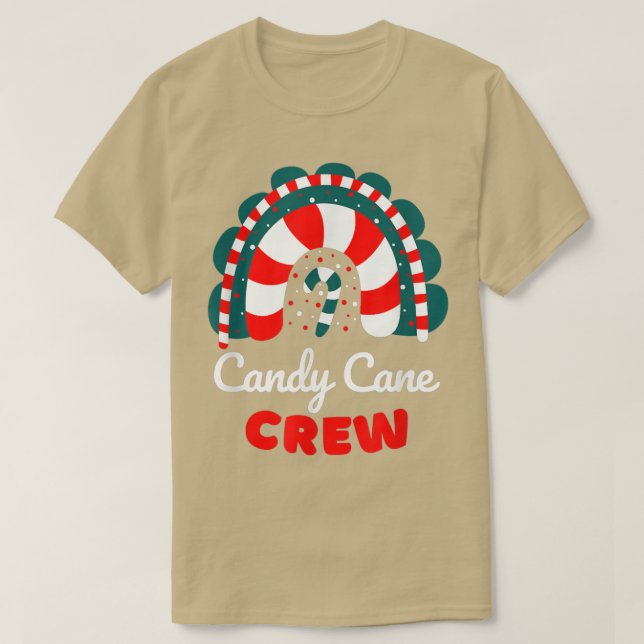 Camiseta Candy Cane Crew Funny Pareándose Candy Arcoiris Ch (Diseño del anverso)