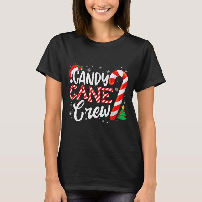 Camiseta Candy Cane Crew Funny Xmas Christmas Pajamas Men W (Anverso)