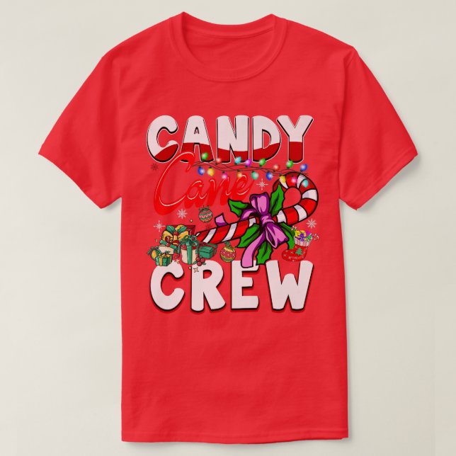 Camiseta Candy Cane Crew Navidades Candy Lover Niños Niños  (Diseño del anverso)