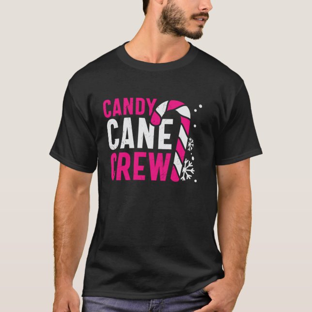 Camiseta Candy Cane Crew Navidades Dulce Concurso Familiar  (Anverso)