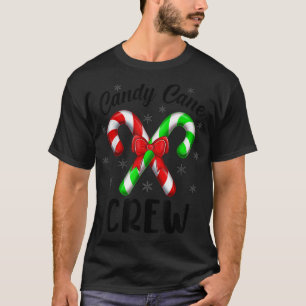 Camiseta Candy Cane Crew Red and Green Bow XMas Matching 