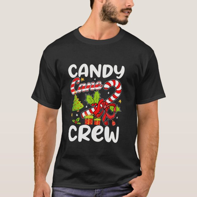 Camiseta Candy Cane Crew Santa Navidades Candy Lover (Anverso)