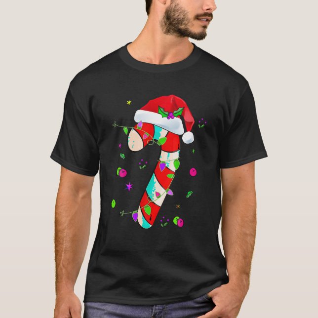 Camiseta Candy Cane Crew Santa Navidades enciende a niños d (Anverso)