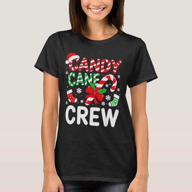 Camiseta Candy Cane Crew Shirt Adult Men Women Kids Christm (Anverso)