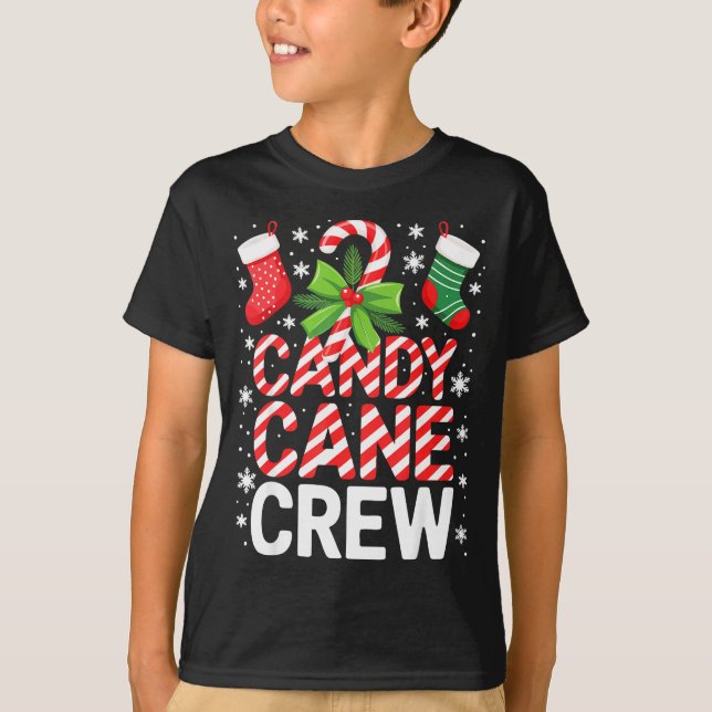 Camiseta Candy Cane Crew Shirt Adult Men Women Kids Christm (Anverso)