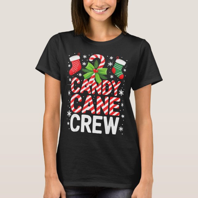 Camiseta Candy Cane Crew Shirt Adult Men Women Kids Christm (Anverso)