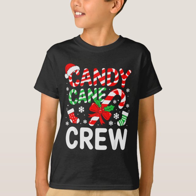 Camiseta Candy Cane Crew Shirt Adult Men Women Kids Christm (Anverso)