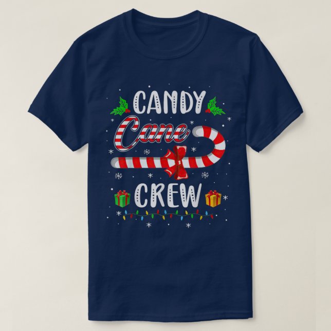 Camiseta Candy Cane CrewFunny Christmas Candy  (Diseño del anverso)
