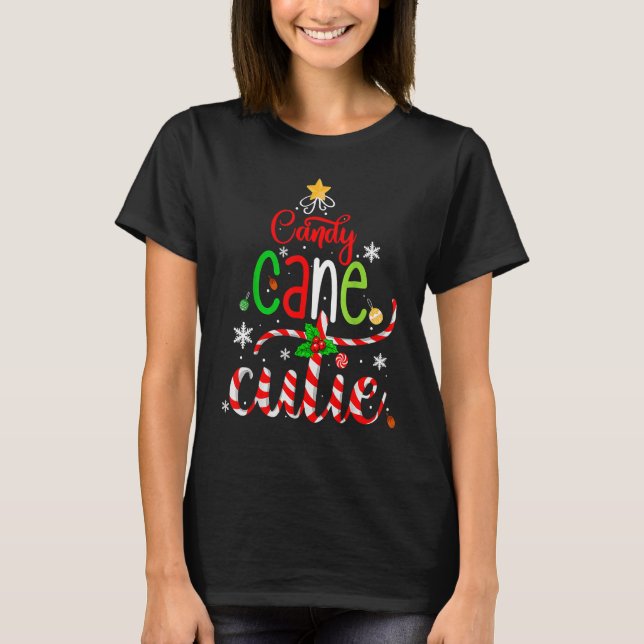 Camiseta Candy Cane Cutie  Christmas Boys Girls Kids Xmas P (Anverso)