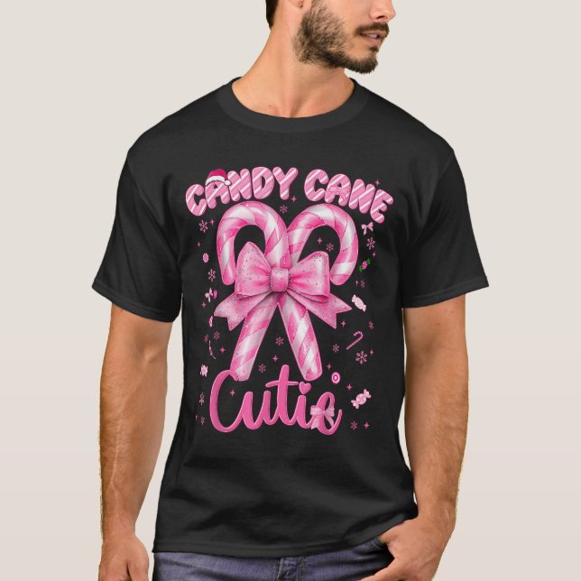 Camiseta Candy Cane Cutie Coquette Pajamas Pjs Navidades Xm (Anverso)