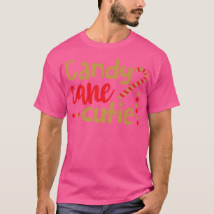 Camiseta candy cane cutie Funny Christmas family clothing12