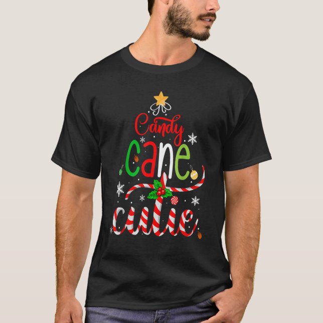 Camiseta Candy Cane Cutie Navidades niños Chicas Navidad Pa (Anverso)