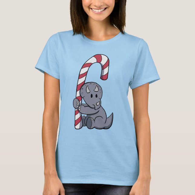 Camiseta Candy Cane de Triceratops (Anverso)
