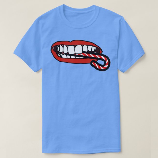 Camiseta Candy Cane es comida dice Boca (Diseño del anverso)