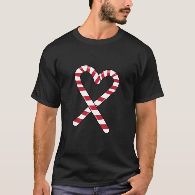 Camiseta Candy Cane Heart Funny Navidades para Candy Cane L (Anverso)