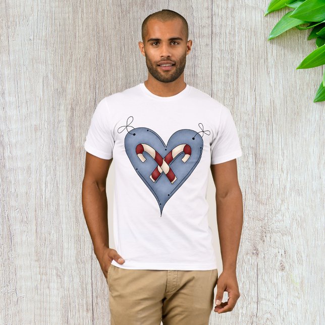 Camiseta Candy Cane Heart Mens T-Shirt (Subido por el creador)