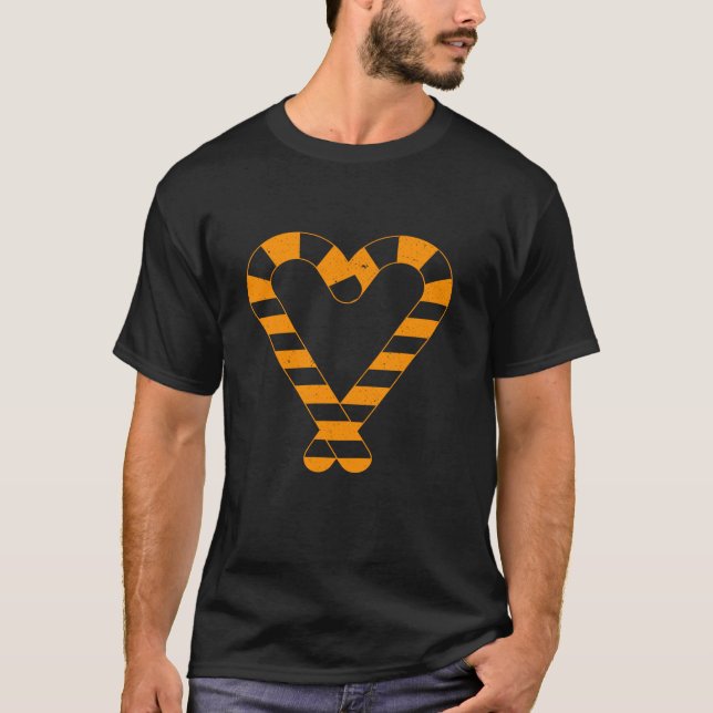 Camiseta Candy Cane Heart Navidades Graciosos de X mas Dist (Anverso)