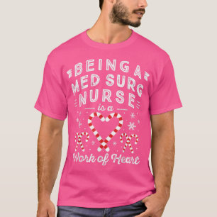 Camiseta Candy Cane HeartEnfermera quirúrgica médica de Nav