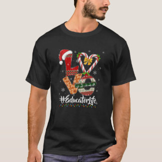Camiseta Candy Cane LOVE Educador Vida Funny Navidades Paja