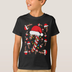 Camiseta Candy Cane Merry Y Bright Red And White Fun Chris