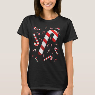 Camiseta Candy Cane Merry Y Candamio Blanco Y Rojo Brillant