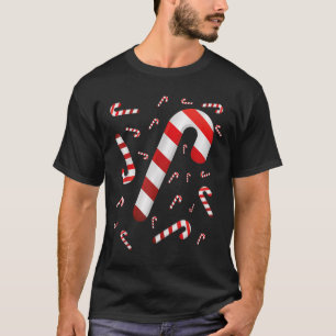 Camiseta Candy Cane Merry Y Candamio Blanco Y Rojo Brillant