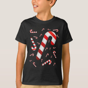 Camiseta Candy Cane Merry Y Candamio Blanco Y Rojo Brillant