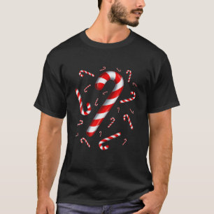 Camiseta Candy Cane Merry Y Candamio Blanco Y Rojo Brillant